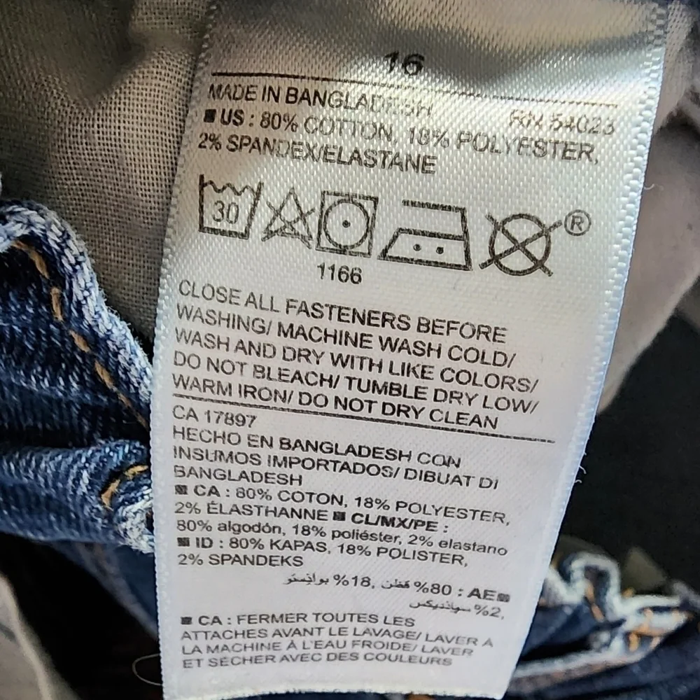 Old Navy Girls Straight Leg Flex Jeans Medium Wash Blue - 16